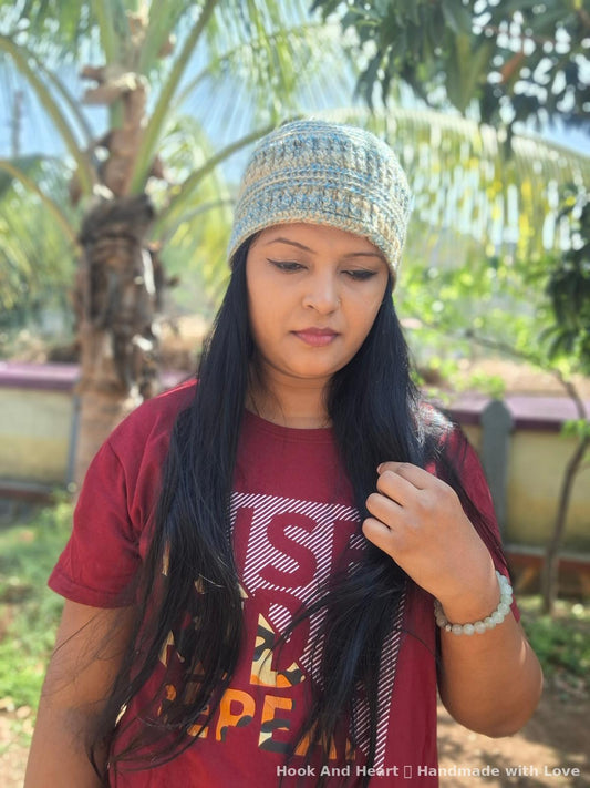 Olive Twist Crochet Beanie