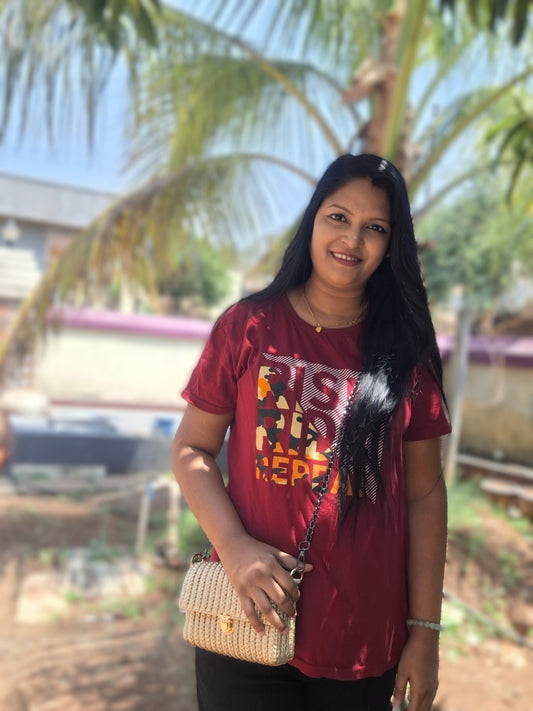 Sandy Chic Sling – Crochet Crossbody with Black Chain