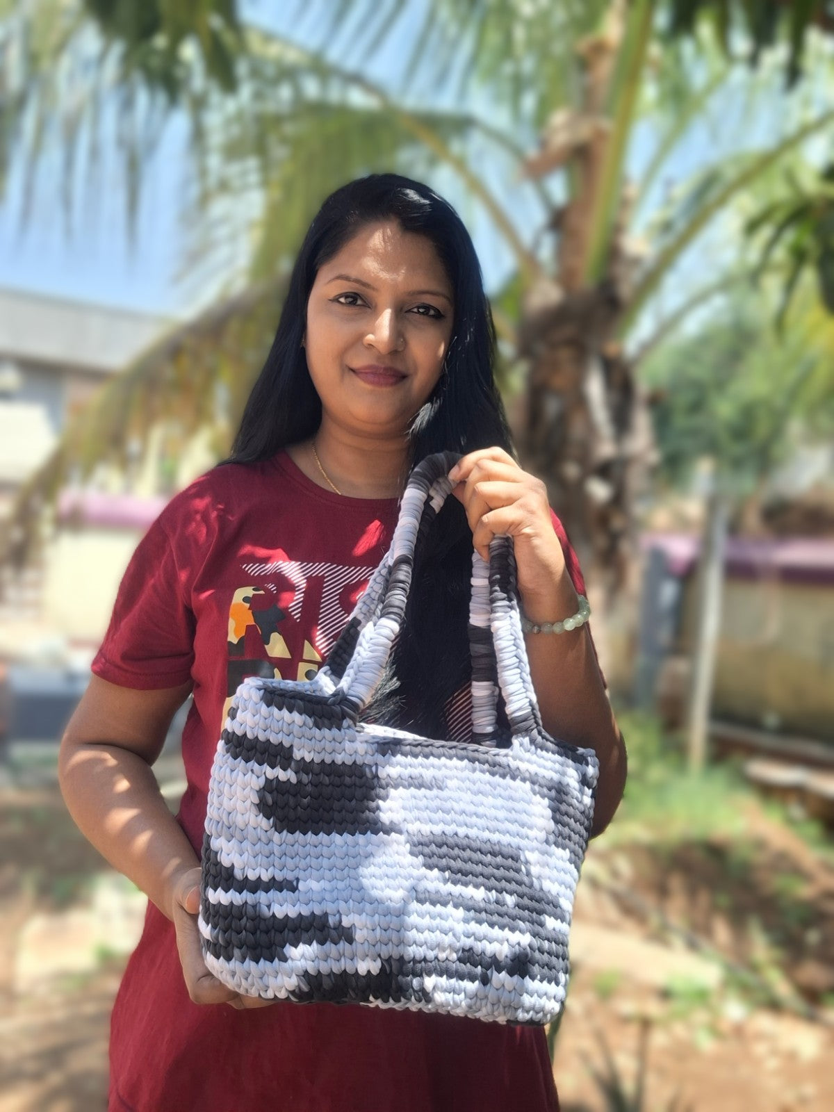 Urban Camo Tote β Big Crochet Carryall