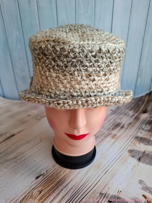 Neutral Twist Crochet Bucket Hat