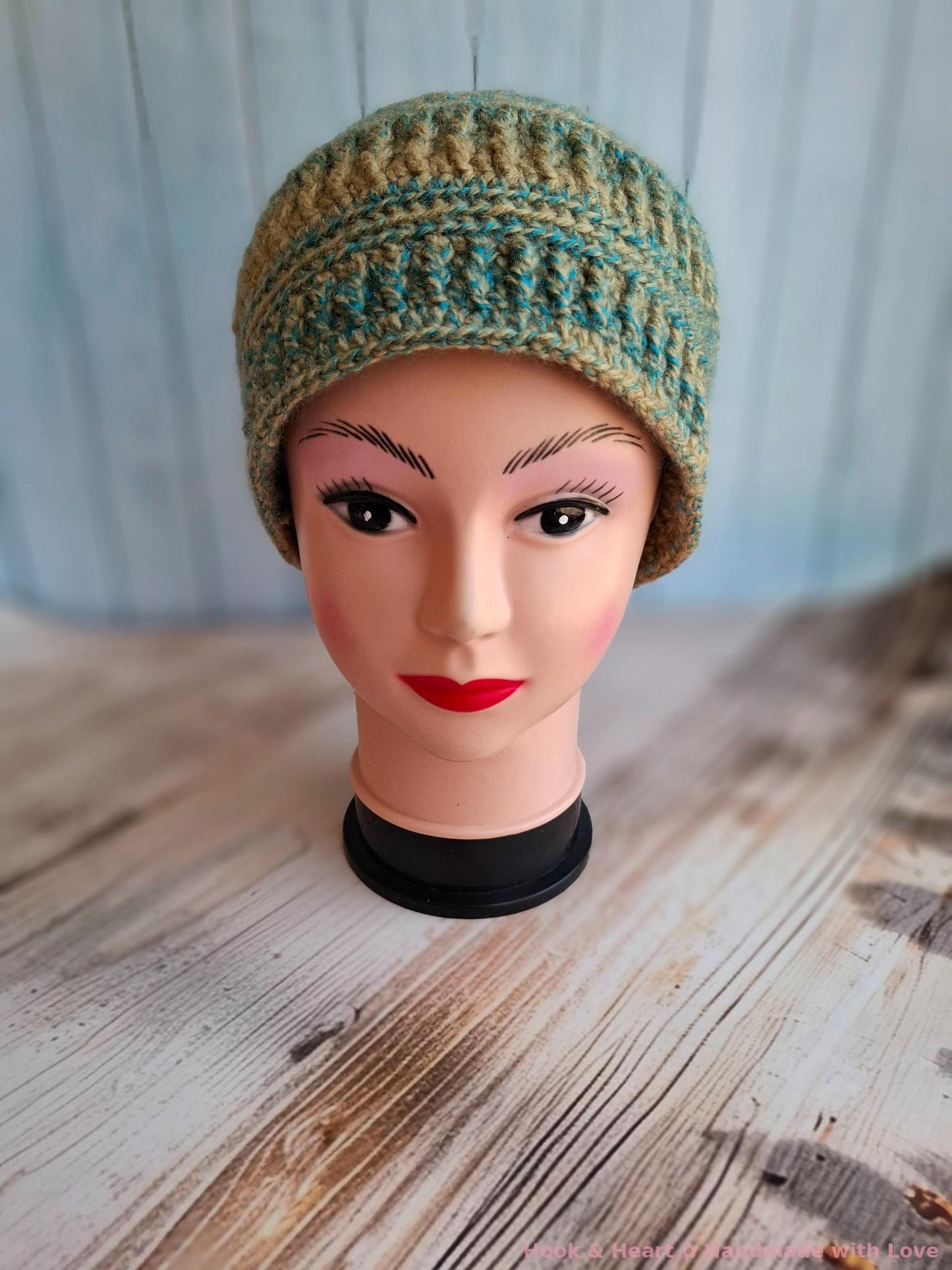 Olive Twist Crochet Beanie