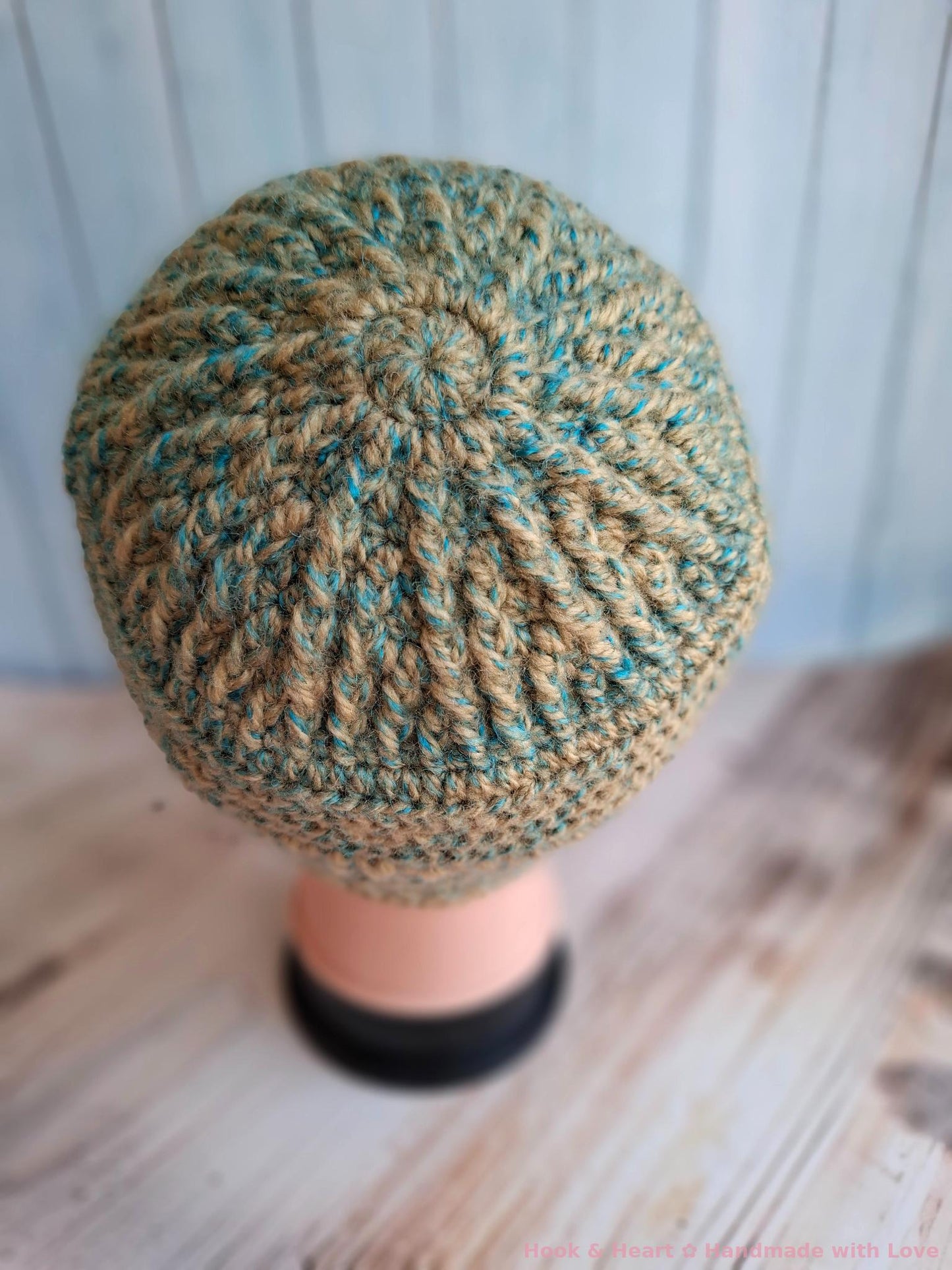 Olive Twist Crochet Beanie