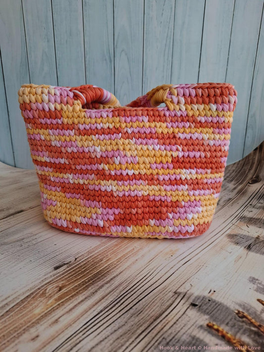 Sunset Sorbet Tote – Large Multicolor Crochet Bag